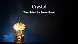  Presentation with holy night - Presentation featuring ornamental-arabic-lantern-with-burning background and a black colored foreground