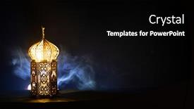  Presentation with holy night - Cool new presentation design with ornamental-arabic-lantern-with-burning backdrop and a black colored foreground
