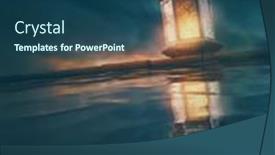  Presentation with muslim - Colorful PPT theme enhanced with ornamental-arabic-lantern-with-burning backdrop and a ocean colored foreground