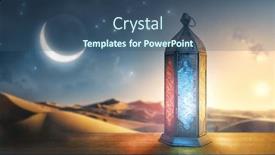  Presentation with holy night - Presentation enhanced with ornamental-arabic-lantern-with-burning background and a ocean colored foreground