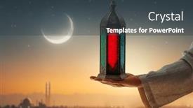  Presentation with holy night - Slide deck consisting of ornamental-arabic-lantern-with-burning background and a tawny brown colored foreground
