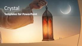  Presentation with holy night - Slides consisting of ornamental-arabic-lantern-with-burning background and a  colored foreground