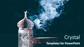  Presentation with quran - Audience pleasing presentation theme consisting of ornamental-arabic-lantern backdrop and a navy blue colored foreground
