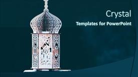  Presentation with quran - Audience pleasing PPT layouts consisting of ornamental-arabic-lantern backdrop and a ocean colored foreground