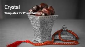  Presentation with festival - Audience pleasing slide deck consisting of ornamental bowl with prayer backdrop and a dark gray colored foreground