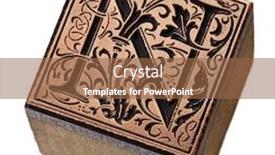  Presentation with vintage letter - PPT theme with wood vintage letterpress printing background and a tawny brown colored foreground
