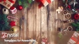  Presentation with text box - Theme with ornaments and gift box background and a  colored foreground