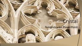  Presentation with spanish art - Presentation featuring ornaments and sculptures of gothic style spanish ancient art background and a coral colored foreground