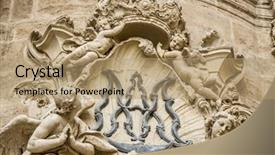  Presentation with spanish art - Audience pleasing presentation consisting of ornaments and sculptures of gothic style spanish ancient art backdrop and a coral colored foreground