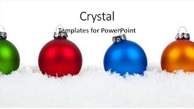  Presentation with blue orange white - Presentation with ornaments baubles including purple green background and a white colored foreground