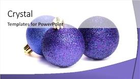  Presentation with white christmas - Presentation featuring ornaments isolated on a white background and a  colored foreground