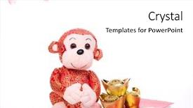  Presentation with chinese new year lunar - Beautiful presentation design featuring is year of the monkey backdrop and a white colored foreground