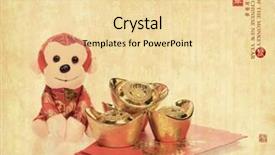  Presentation with mean - Audience pleasing presentation theme consisting of is year of the monkey backdrop and a blonde colored foreground