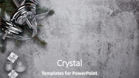  Presentation with fir tree - Audience pleasing slides consisting of ornate - dumbbell fir tree branches gifts backdrop and a gray colored foreground