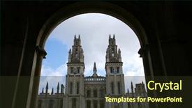  Presentation with united kingdom - PPT theme having ornate architecture of oxford university background and a  colored foreground