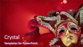  Presentation with carnival - Amazing presentation theme having ornate carnival mask over textured backdrop and a crimson colored foreground