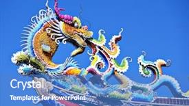  Presentation with chinese temple - Amazing presentation design having taiwan culture - ornate chinese temple detail backdrop and a teal colored foreground