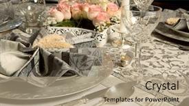  Presentation with napkins - Beautiful slides featuring ornate christmas dinner table backdrop and a coral colored foreground