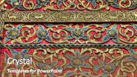  Presentation with thai temple - Colorful PPT layouts enhanced with ornate decoration of goldleaf and tiles from a thai temple backdrop and a tawny brown colored foreground