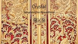  Presentation with bali temple - Presentation theme featuring ornate entrance door to temple background and a yellow colored foreground