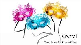  Presentation with masks - Beautiful presentation featuring ornate masks isolated backdrop and a white colored foreground