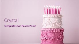  Presentation with birthday cake - Presentation theme with ornate-vintage-buttercream-birthday-cake background and a lemonade colored foreground