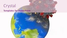  Presentation with earth planet globe - Presentation theme having oronavirus-molecule-infect-the-planet background and a lemonade colored foreground