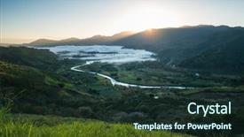  Presentation with costa rica - Colorful PPT theme enhanced with orosi at sunrise costa backdrop and a tawny brown colored foreground