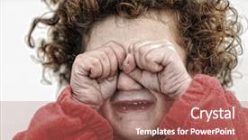  Presentation with abuse child - Theme consisting of orphan abandoned dirty child crying background and a red colored foreground