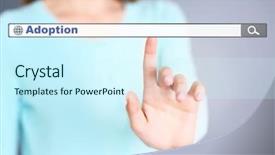  Presentation with adoption - Slides having orphange - adoption concept female hand pushing background and a cool aqua colored foreground