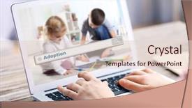  Presentation with adoption - Slide deck featuring orphange - adoption concept female hands background and a lemonade colored foreground