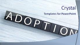  Presentation with black light - Slides enhanced with orphange - black cubes with word adoption background and a sky blue colored foreground