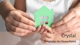  Presentation with adoption - Audience pleasing slide deck consisting of orphange - child and adult person holding backdrop and a coral colored foreground