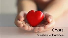  Presentation with child adoption - Presentation theme featuring orphange - child holding small red heart background and a coral colored foreground