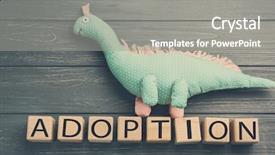  Presentation with adoption - Audience pleasing PPT theme consisting of orphange - cubes with word adoption backdrop and a gray colored foreground