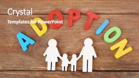  Presentation with adoption - Cool new theme with orphange - word adoption and figure backdrop and a coral colored foreground