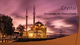  Presentation with istanbul bosphorus bridge turkey - PPT layouts with ortakoy-mosque-and-bosphorus-bridge background and a coral colored foreground