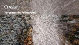  Presentation with winter evergreen forest - Colorful slide set enhanced with ortho - aerial view of winter forest backdrop and a gray colored foreground