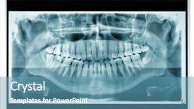  Presentation with panoramic - PPT theme with ortho - panoramic dental x-ray slide patient background and a teal colored foreground
