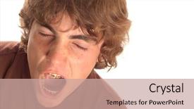  Presentation with great depression - Beautiful presentation design featuring ortho - teenage boy having great big backdrop and a coral colored foreground