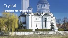  Presentation with sighisoara - Beautiful presentation featuring orthodox-cathedral-sighisoara-romania backdrop and a ocean colored foreground