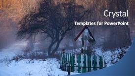  Presentation with orthodox - Audience pleasing presentation consisting of orthodox-christian-wooden-cross backdrop and a tawny brown colored foreground