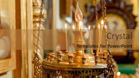  Presentation with easter church - PPT layouts having orthodox-church-christianity-festive-interior background and a gold colored foreground