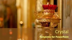  Presentation with easter church - Presentation featuring orthodox-church-christianity-festive-interior background and a tawny brown colored foreground