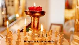  Presentation with easter church - Presentation theme featuring orthodox-church-christianity-festive-interior background and a gold colored foreground