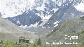  Presentation with orthodox - Presentation theme enhanced with orthodox church in altai mountains background and a gray colored foreground