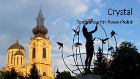  Presentation with orthodox - Amazing presentation design having globe cross - orthodox church in sarajevo backdrop and a light blue colored foreground