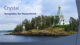  Presentation with orthodox - Colorful slide deck enhanced with orthodox-church-nikolsky-skete backdrop and a sky blue colored foreground
