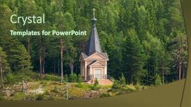  Presentation with orthodox - Presentation design enhanced with orthodox-church-on-valaam-island background and a tawny brown colored foreground