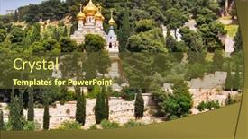  Presentation with orthodox - Cool new PPT theme with orthodox-temple-above-valley-kidron backdrop and a tawny brown colored foreground